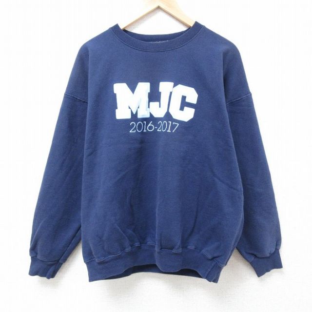 ヘインズ 00s 長袖スウェット MJC ネイビー XL | 古着