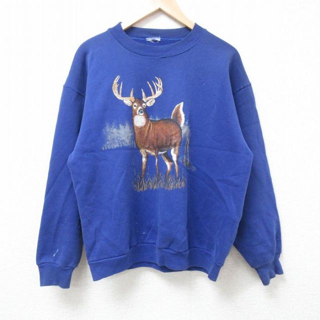 00s 長袖スウェット シカ ネイビー M | 古着