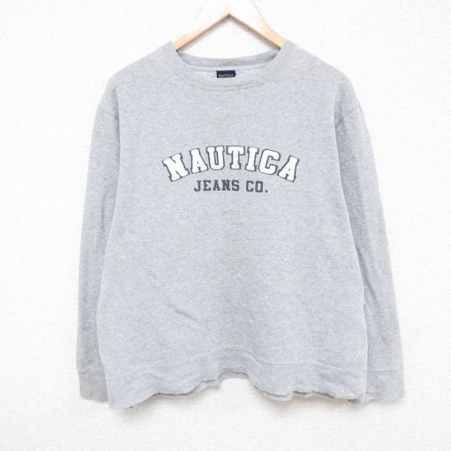【50%OFF】ノーティカ スウェット ビッグロゴ グレー L | 古着