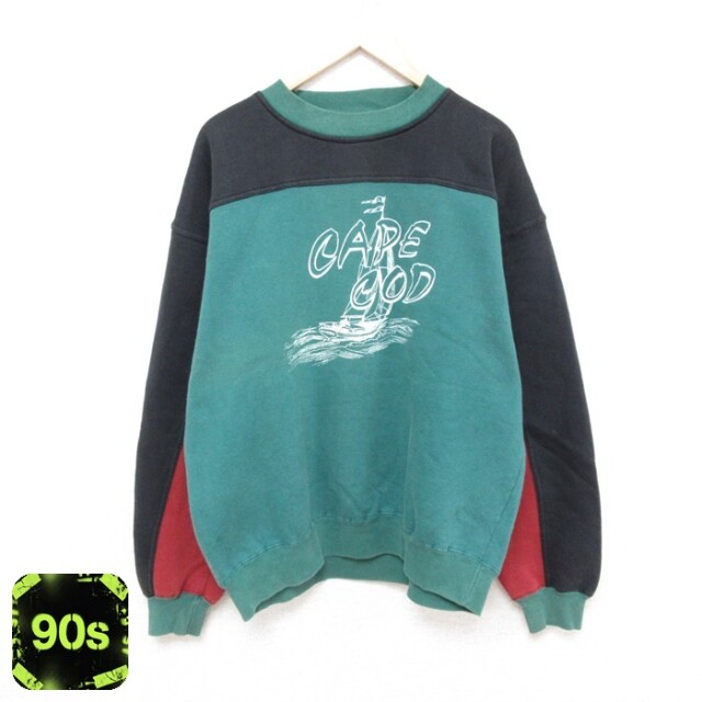 ヒルトン 90s 長袖スウェット ケープコット グリーンチェック XL | 古着