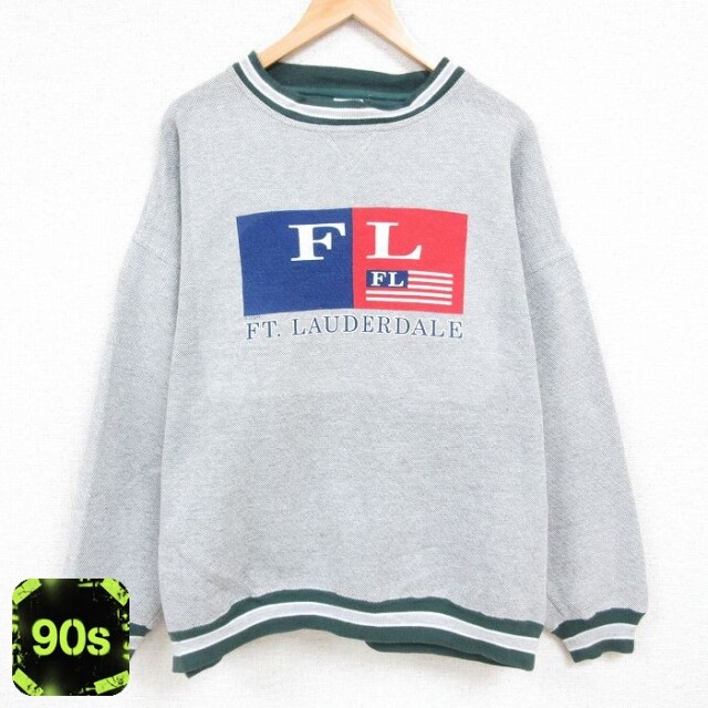 90s 長袖スウェット フォートローダーデール グレー メンズXL相当 | 古着