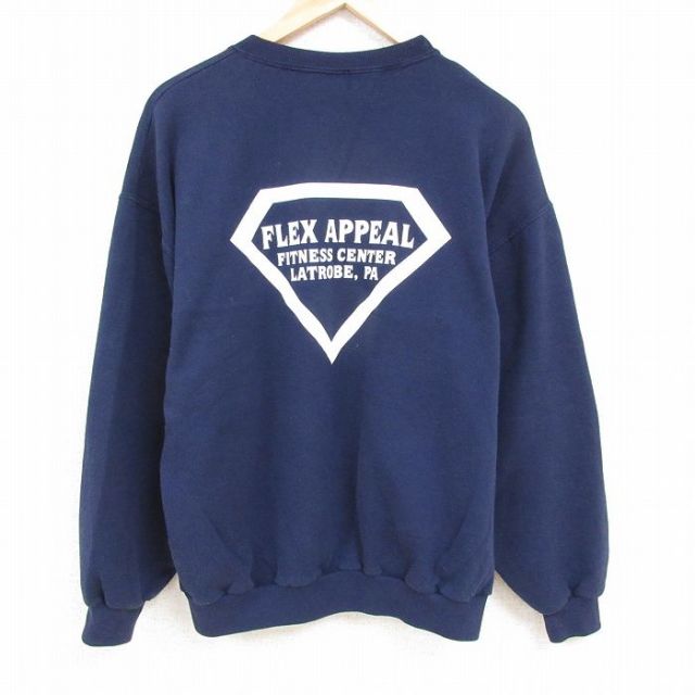 XL★古着 ジャージーズ 長袖 スウェット メンズ 00年代 00s フィットネス 大きいサイズ クルーネック 紺 ネイビー 24aug26 中古 スエット トレーナー トップス