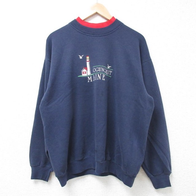 リー 00s 長袖スウェット OGUNQUIT MAINE ネイビー XL | 古着