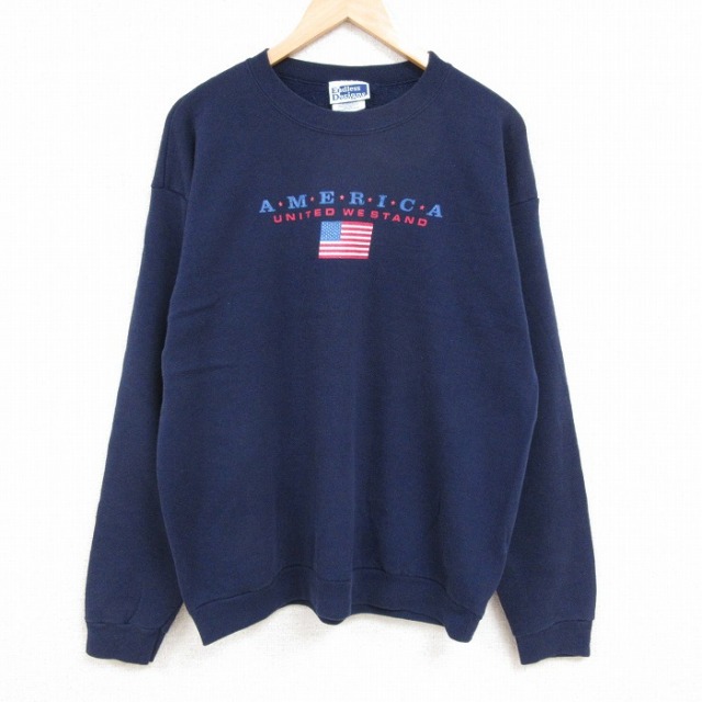 【50%OFF】00s 長袖スウェット 星条旗 ネイビー L | 古着