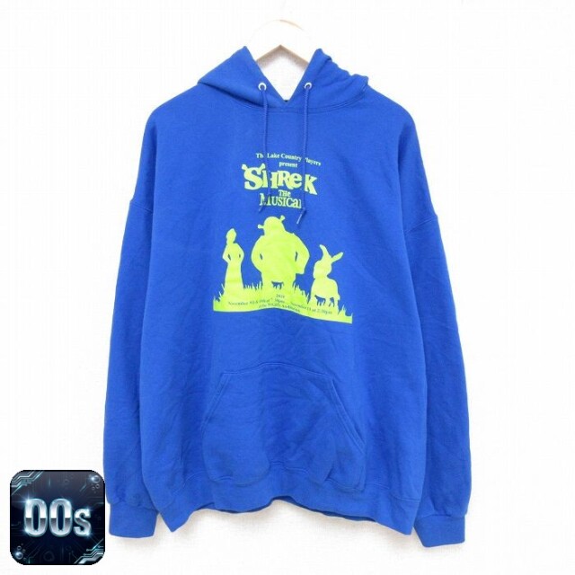ジャージーズ 00s 長袖パーカー ミュージカルシュレック ブルー XL | 古着