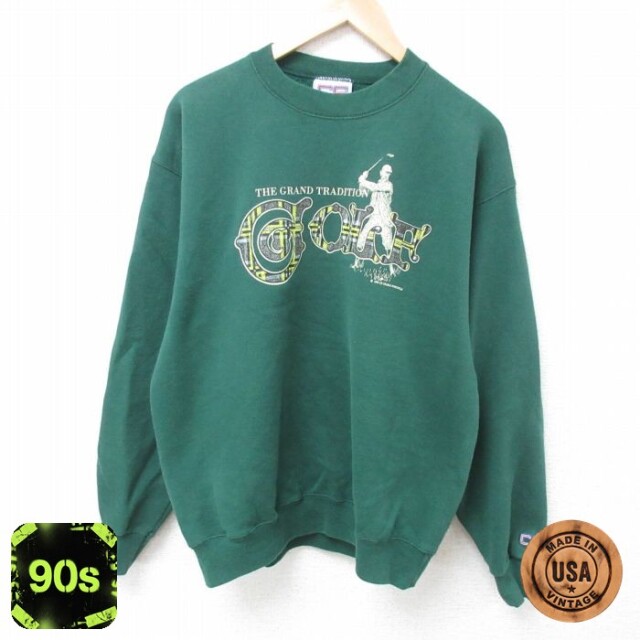 90s 長袖スウェット ゴルフ グリーン L | 古着