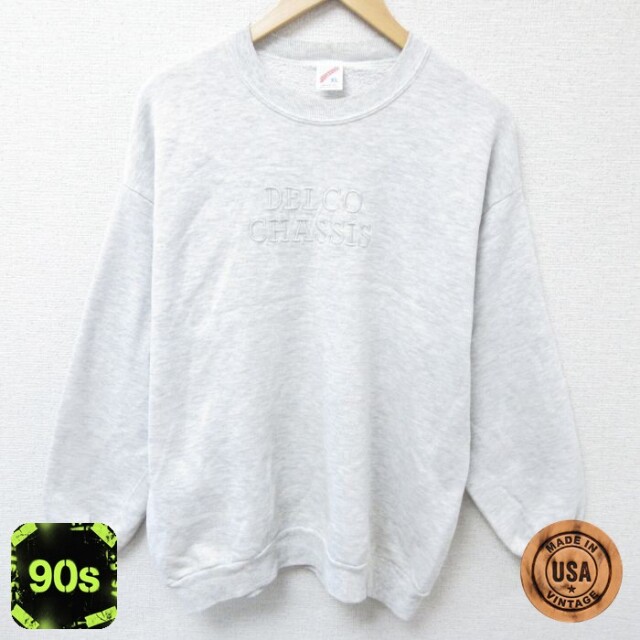 ジャージーズ 90s 長袖スウェット DELCO 刺繍 グレー L | 古着