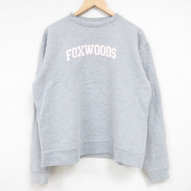 【50%OFF】L★古着 長袖 スウェット メンズ 90年代 90s FOXWOODS クルーネック USA製 グレー 霜降り 24sep07 中古 スエット トレーナー トップス