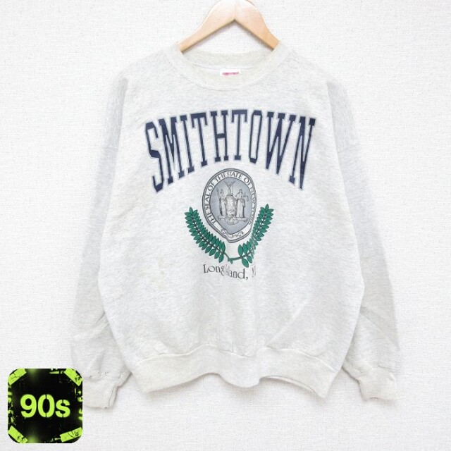 ヘインズ 90s 長袖スウェット SMITHTOWN グレー XL | 古着