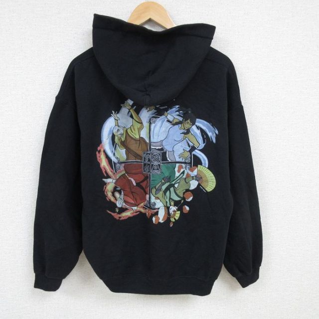 【50%OFF】長袖スウェットパーカー アニメ ブラック L | 古着