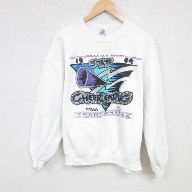 【50%OFF】ジャージーズ 90s 長袖スウェット チアリーディング ホワイト L | 古着