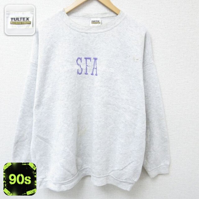 TULTEX 90s 長袖スウェット SFA刺繍 グレー XL | 古着