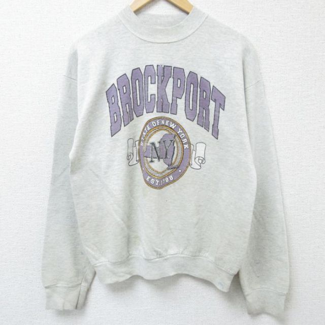 フルーツオブザルーム 90s 長袖スウェット BROCKPORT グレー M | 古着