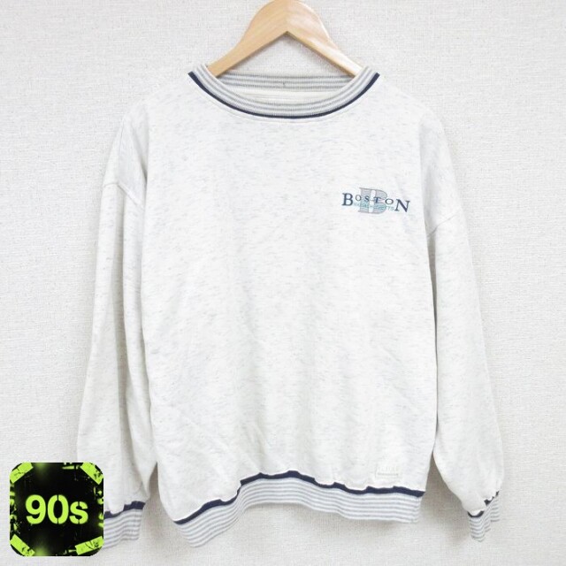 90s 長袖スウェット ボストン ホワイト XL | 古着