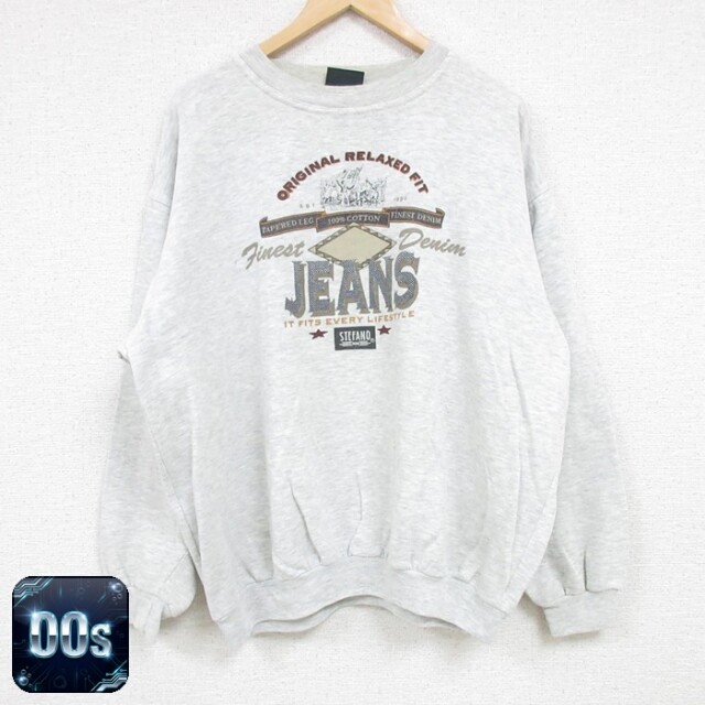00s 長袖スウェット JEANS 霜降りグレー メンズXL相当 | 古着