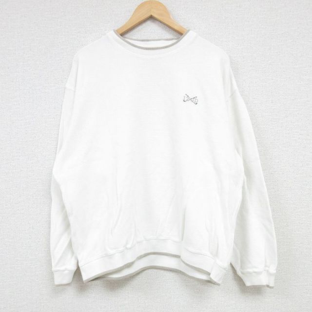 【50%OFF】IZOD 00s 長袖スウェット ワンポイントロゴ ホワイト L | 古着
