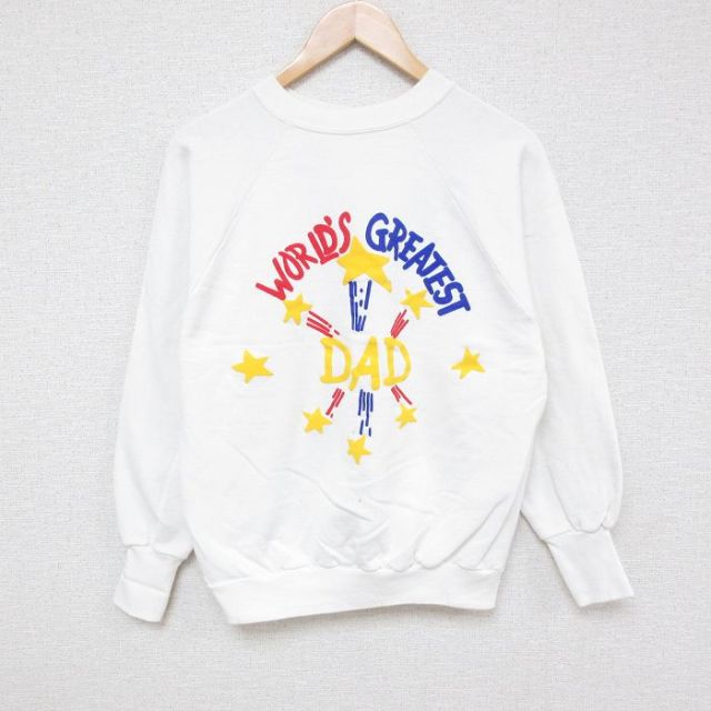 90s ラグランスウェット 星 ホワイト M | 古着