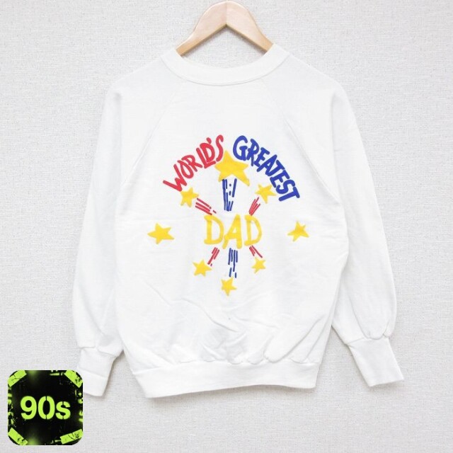 90s ラグランスウェット 星 ホワイト M | 古着