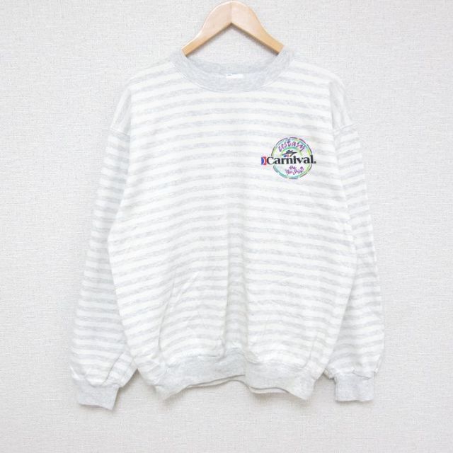 【50%OFF】90s 長袖スウェット ボーダー グレー L | 古着