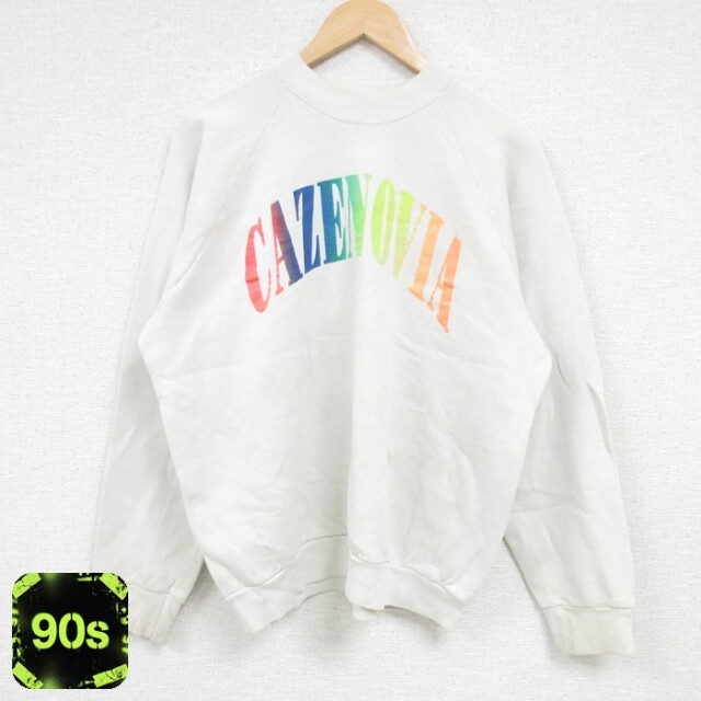 フルーツオブザルーム 90s 長袖スウェット CAZENOVIA ホワイト L | 古着