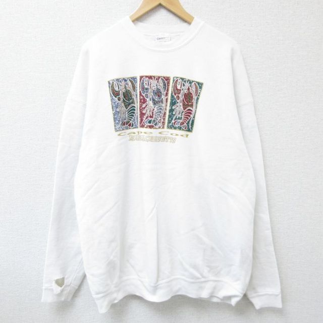 オニータ 長袖スウェット マサチューセッツ ホワイト XL | 古着