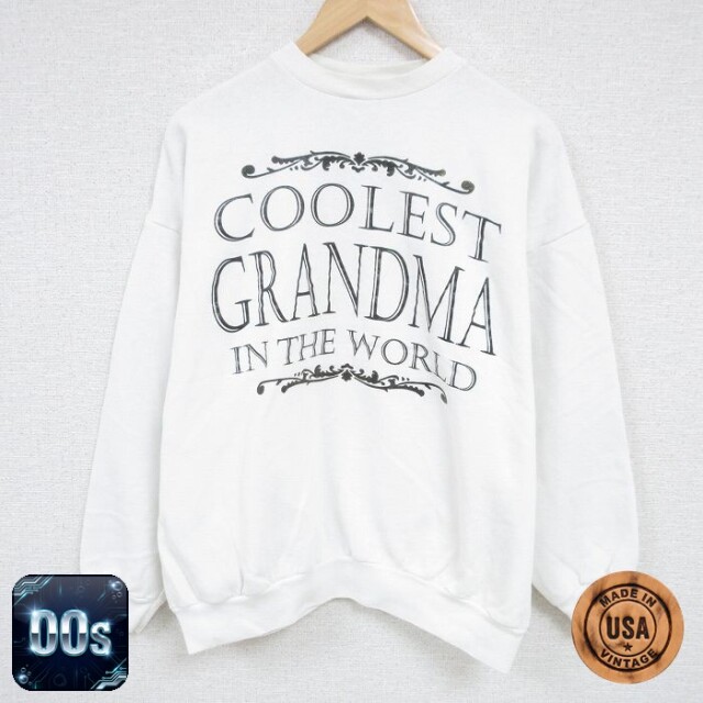 TULTEX 00s 長袖スウェット GRANDMA ホワイト メンズXL相当 | 古着