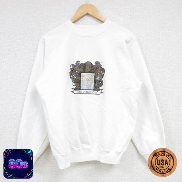 【50%OFF】ヘインズ 80s ラグランスウェット マックファーソン ホワイト M | 古着