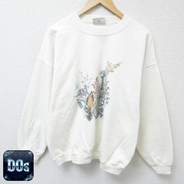 00s 長袖スウェット 鳥 ホワイト L | 古着