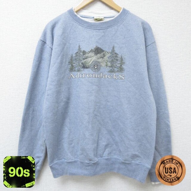 AdirondackS 90s 長袖スウェット 山 グレー L | 古着