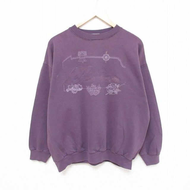 TULTEX 90s 長袖スウェット 花 パープル XL | 古着