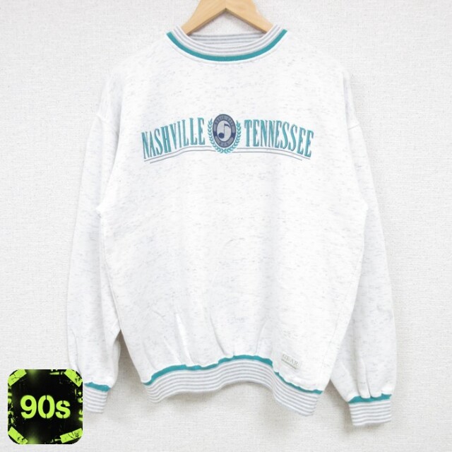 90s 長袖スウェット ナッシュビル ホワイト M | 古着