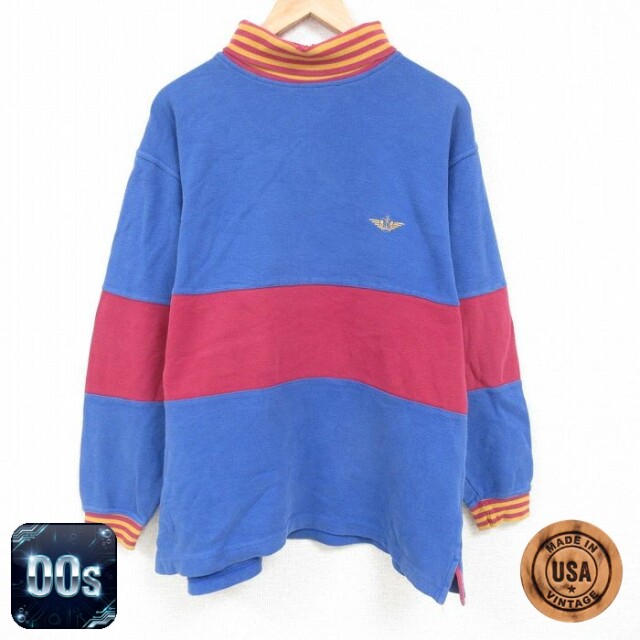 【50%OFF】ドッカーズ 00s 長袖スウェット ワンポイントロゴ ネイビー メンズXL相当 | 古着
