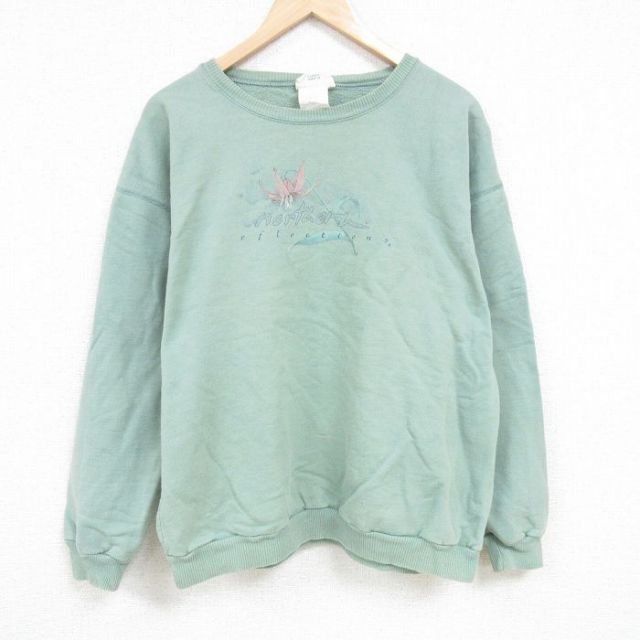 00s 長袖スウェット 花 ネイビー XL | 古着