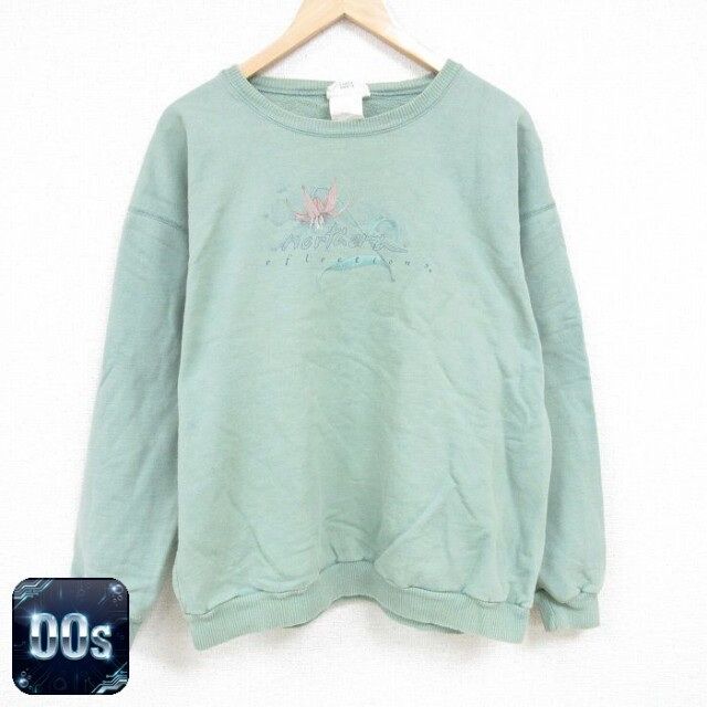00s 長袖スウェット 花 ネイビー XL | 古着