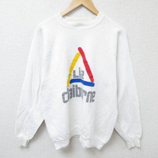 【50%OFF】フルーツオブザルーム 00s 長袖スウェット claiborne ホワイト L | 古着