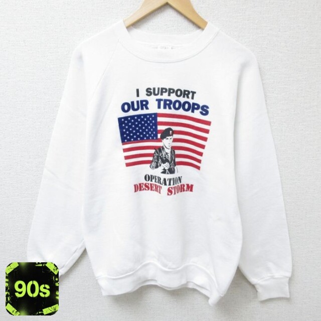 フルーツオブザルーム 90s 長袖スウェット 星条旗 ホワイト M | 古着