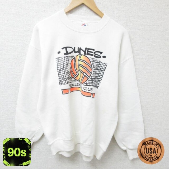 ジャージーズ 90s 長袖スウェット バレーボール ホワイト L | 古着