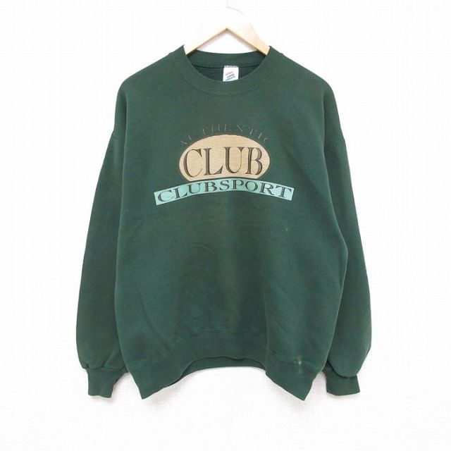 【50%OFF】ジャージーズ 90s 長袖スウェット CLUB グリーン L | 古着