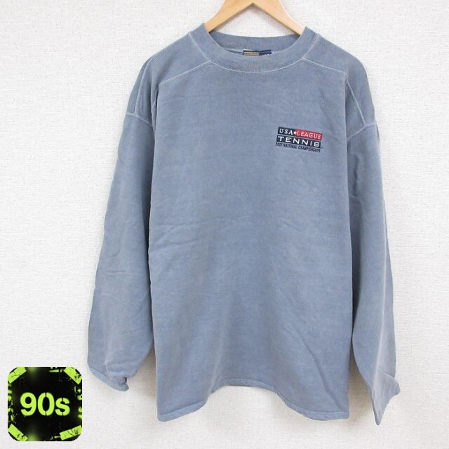 90s 長袖スウェット テニス ネイビー メンズXL相当 | 古着