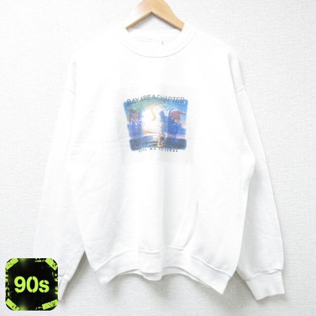 フルーツオブザルーム 90s 長袖スウェット BAY AREACHAPTER ホワイト L | 古着