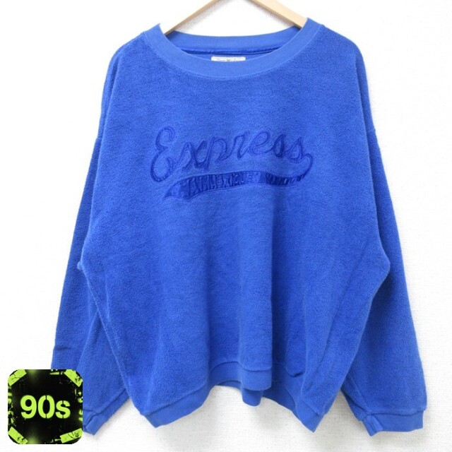 EXP 90s 長袖トップス ビッグロゴ ブルー メンズXL相当 | 古着