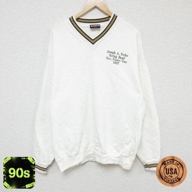 Joseph 90s 長袖スウェット 鹿の子 ホワイト XL | 古着