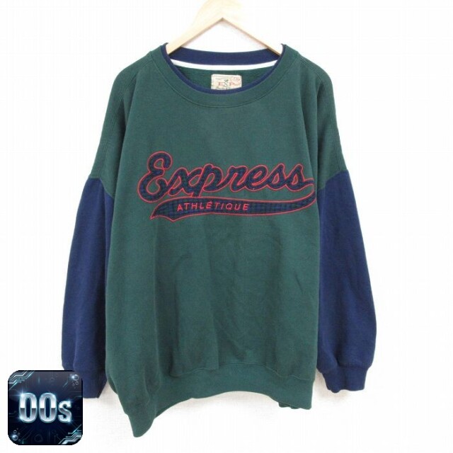 エクスプレス 00s 長袖スウェット ビッグロゴ グリーン XL | 古着