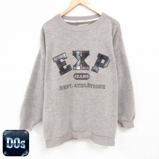 EXPRESS 00s 長袖スウェット ビッグロゴ刺繍 グレー メンズXL相当 | 古着