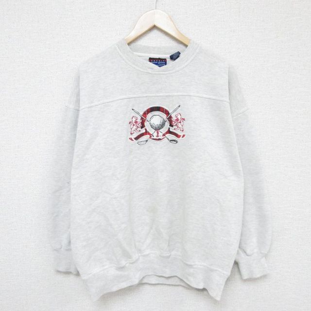 00s 長袖スウェット ゴルフクラブ刺繍 グレー XL | 古着