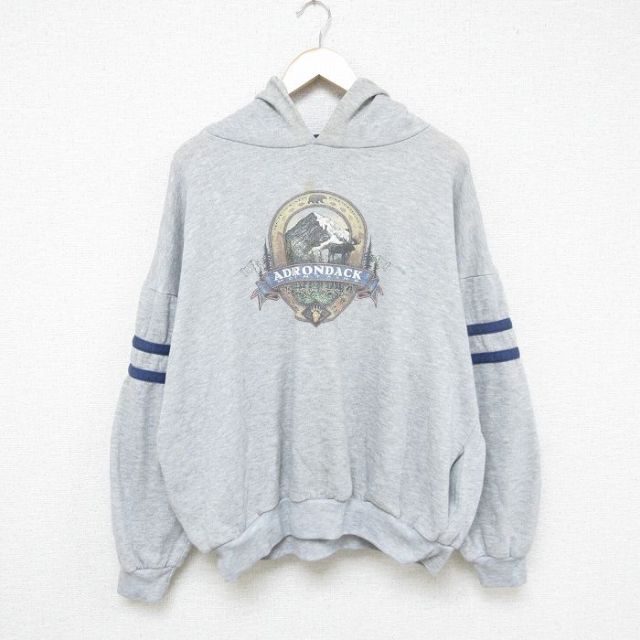 90s 長袖パーカー 山シカ グレー霜降り XL | 古着