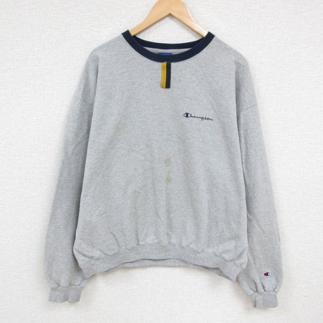 チャンピオン 00s 長袖スウェット ワンポイントロゴ グレー XL | 古着