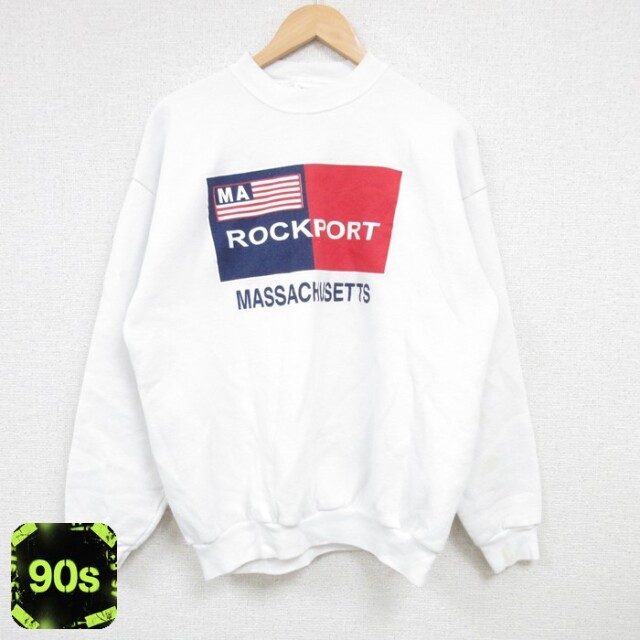 TULTEX 90s 長袖スウェット ROCKPORT ホワイト M | 古着