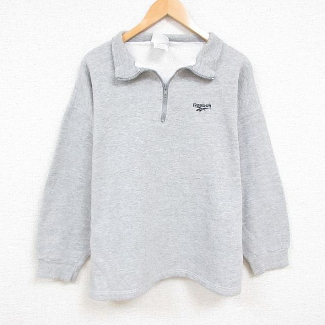 古着通販 XL☆古着 リーボック REEBOK 長袖 ハーフジップ スウェット 