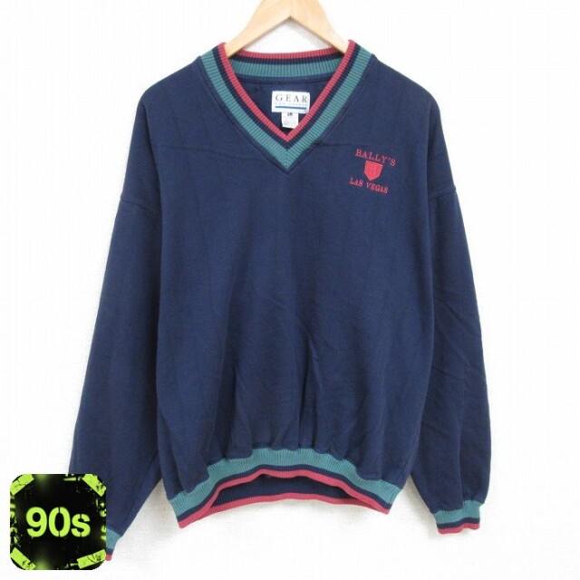 90s 長袖スウェット ラスベガス ネイビー メンズXL相当 | 古着